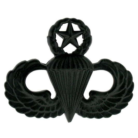 Army Master Parachutist Badge Black Metal Pin-On