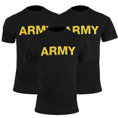 Army PT Shirt Short Sleeve T-Shirts 100% Cotton Pack of 3
