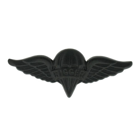 Army Parachute Rigger Badge Black Metal Pin-On