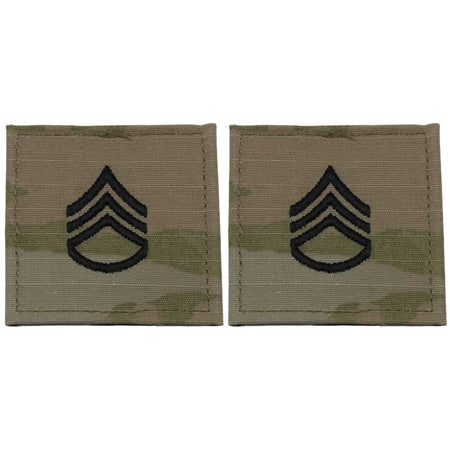 SSG Staff Sergeant Army Rank OCP Patch 2x2 with Hook and Loop - Pair