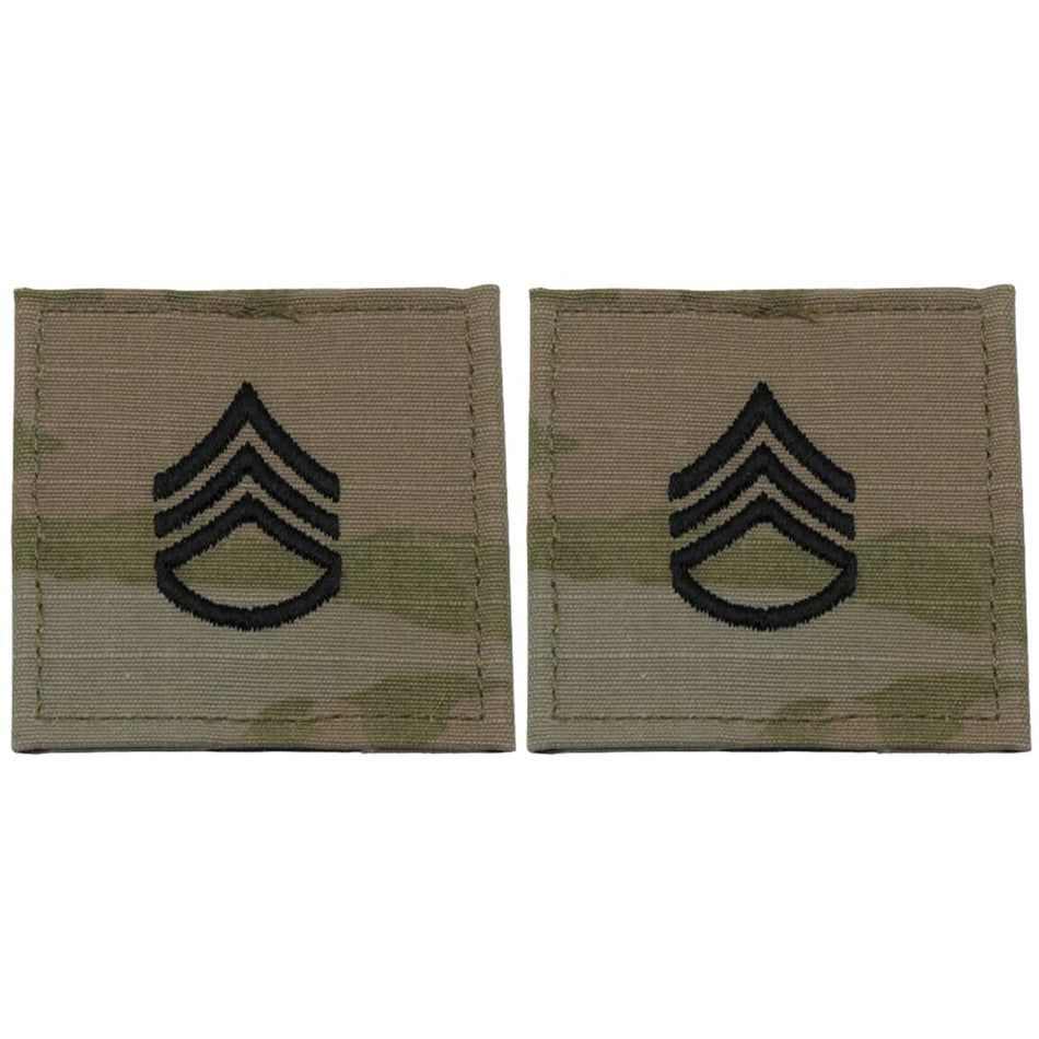 SSG Staff Sergeant Army Rank OCP Patch 2x2 with Hook and Loop - Pair