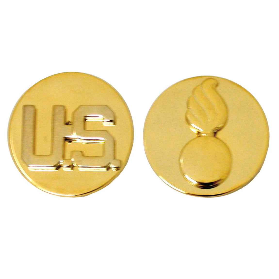 Ordnance Branch Insignia Army Enlisted and US Gold Collar Pins