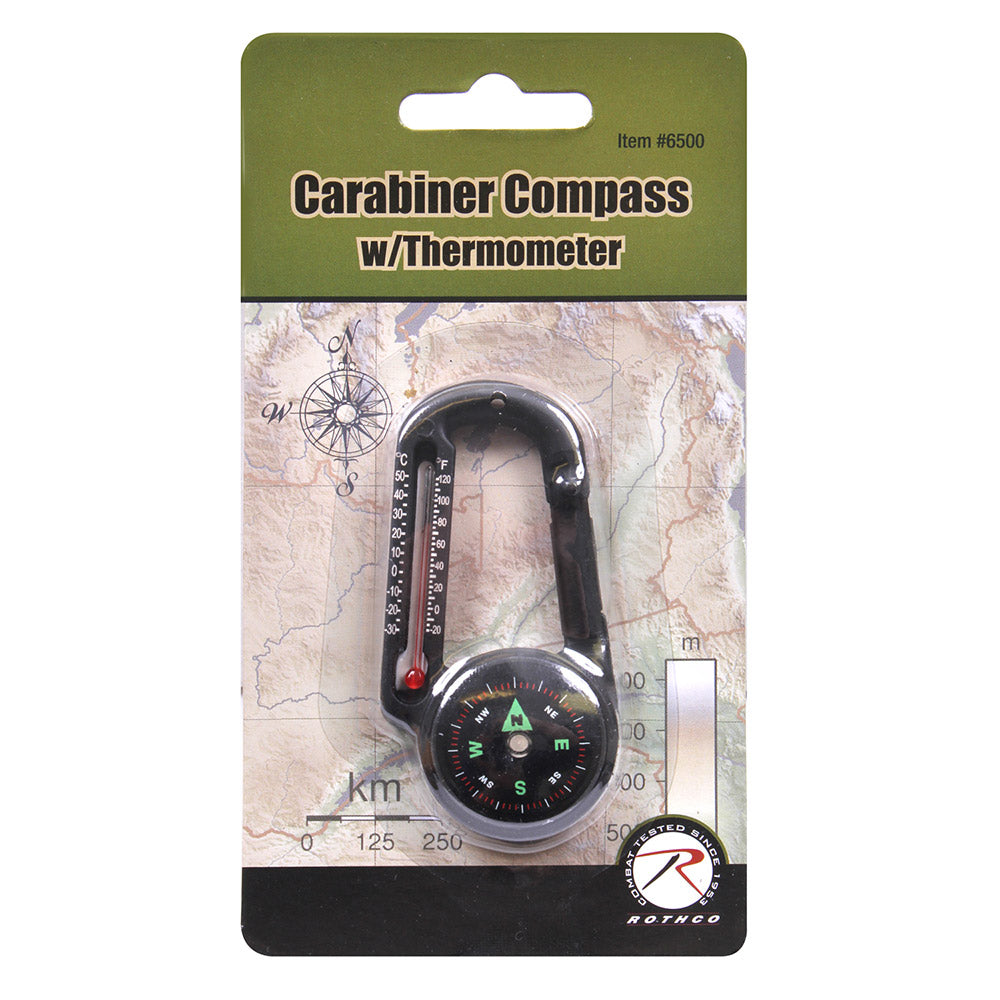 Carabiner Compass with Thermometer