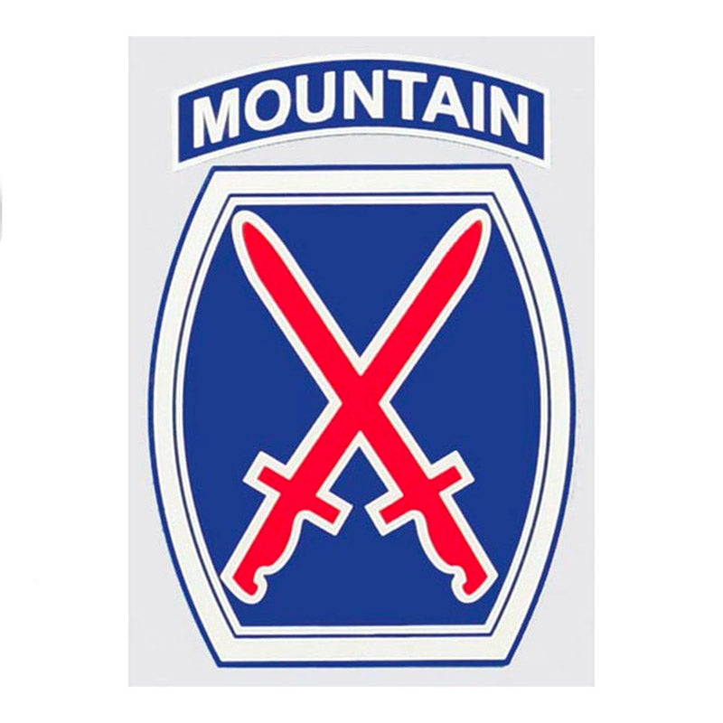 10th Mountain Division Decal 3.25"x4.25"