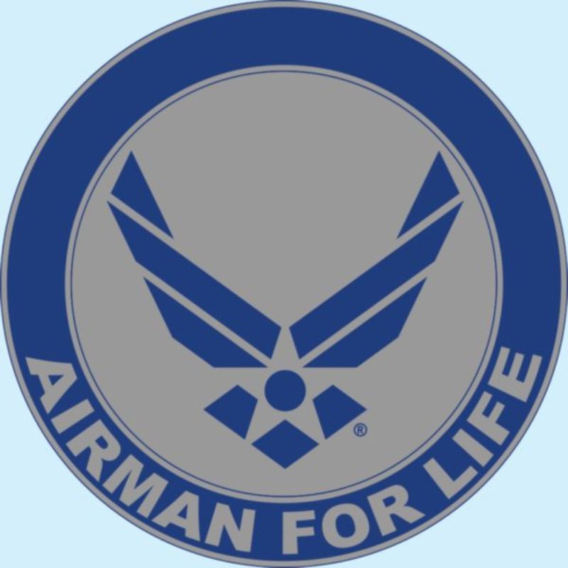 Airman for Life Design 3.25"x3.25" Decal