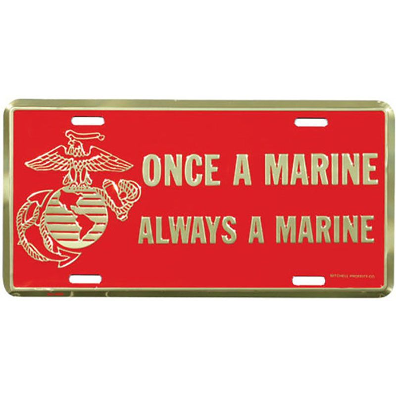Once a Marine Always a Marine EGA License Plate
