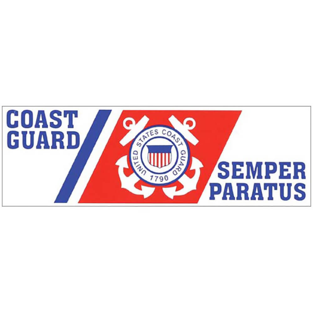 Coast Guard Semper Paratus Bumper Sticker  3" x 9"