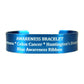 Blue Personalized Metal Awareness Bracelet With Ribbon