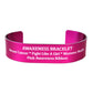 Pink Personalized Metal Awareness Bracelet With Ribbon
