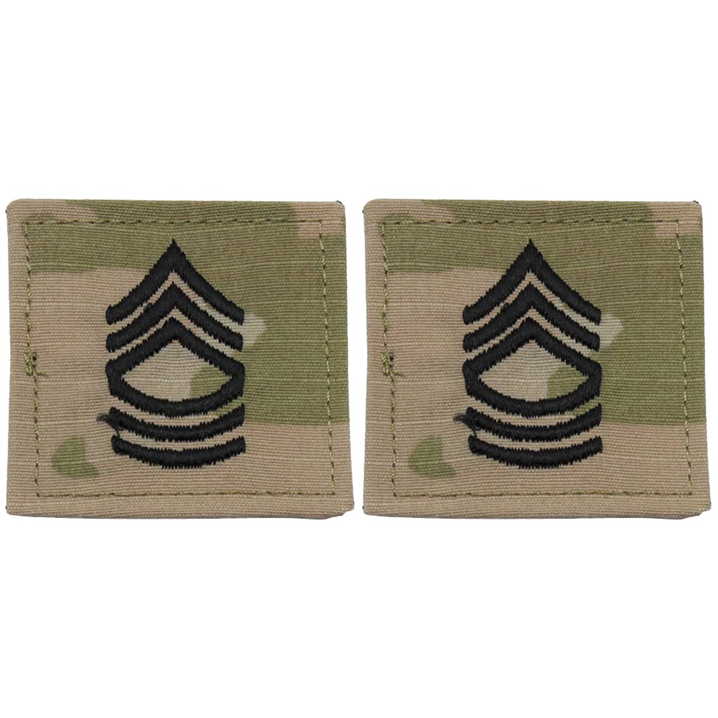 Army MSG Master Sergeant Rank OCP Patch With Hook Fastener