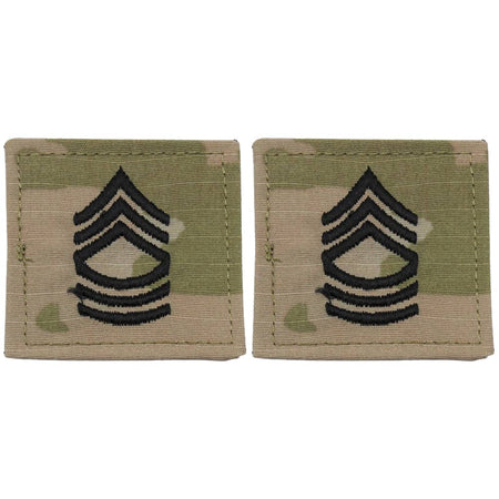 MSG Master Sergeant Army Rank OCP Patch With Hook Fastener - Pair