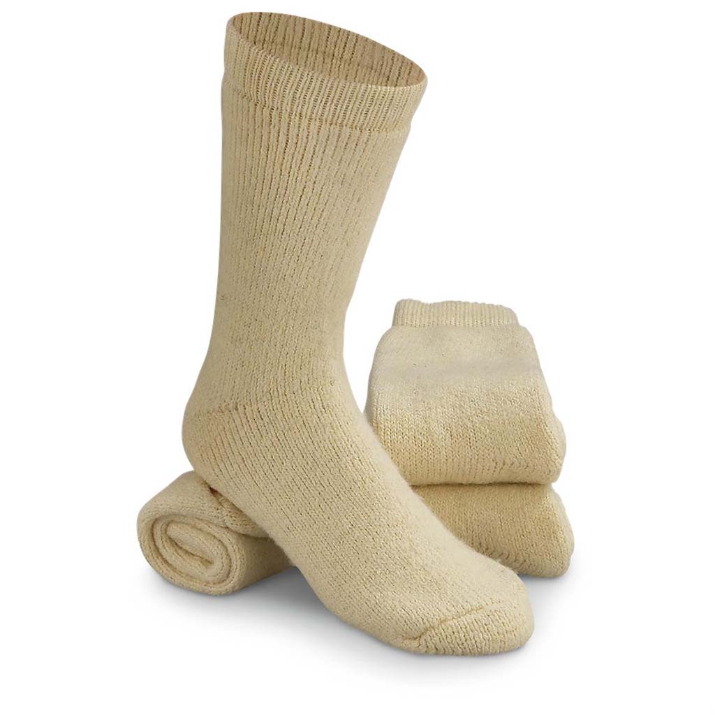 Military Issue White Wool Socks For Cold Weather Conditions