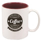 Personalizable White-Maroon Ceramic Coffee Mug 11oz