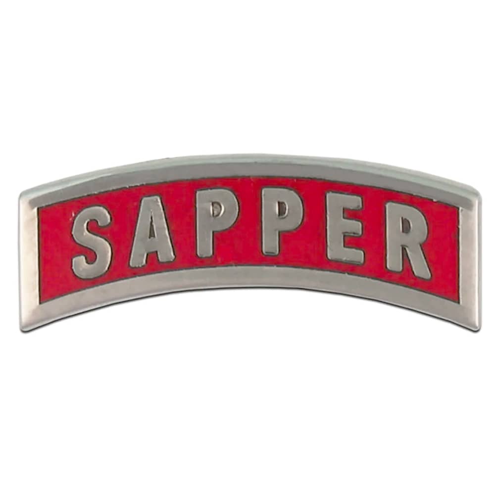 Army Sapper Tab Silver Plated