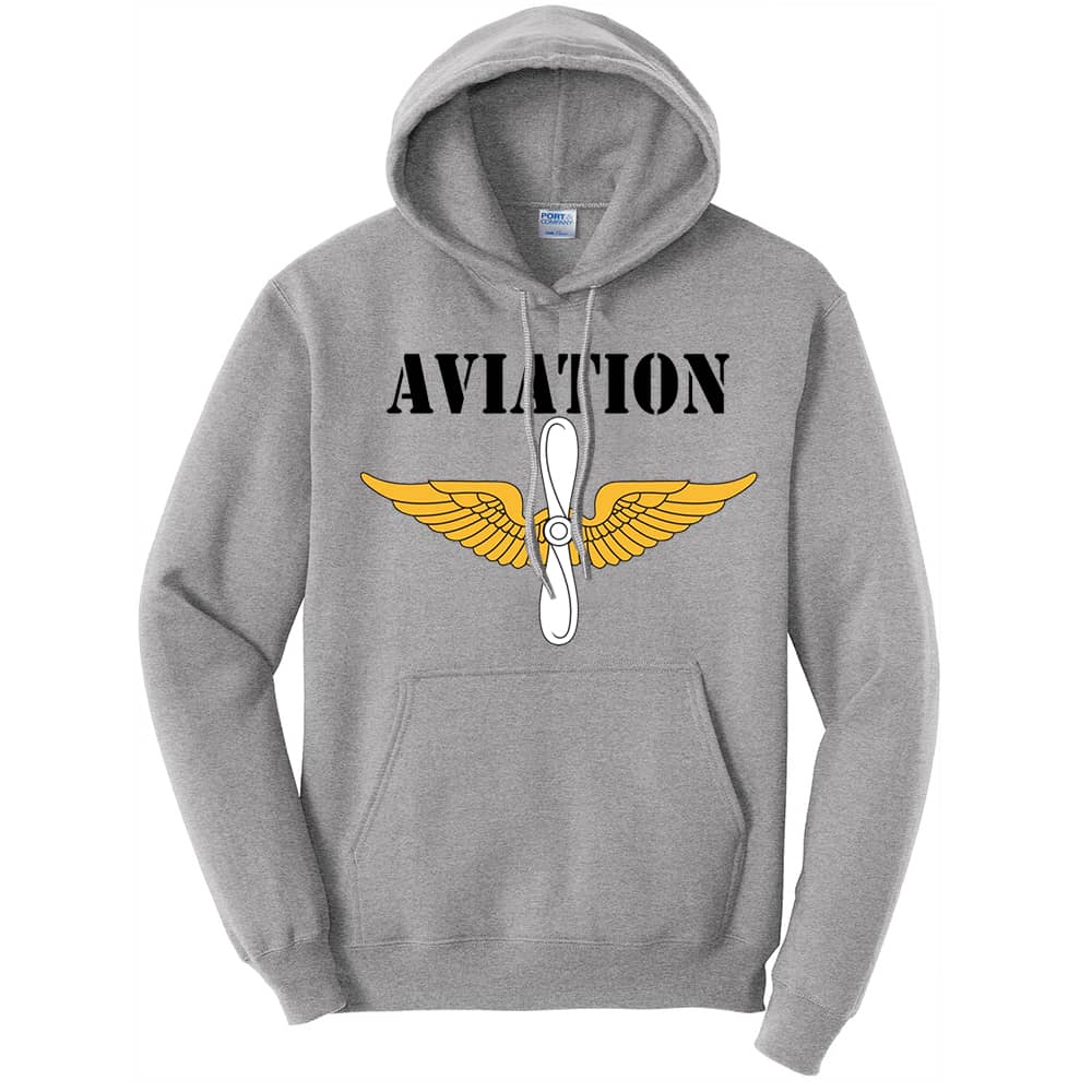 Aviation Branch Fleece Pullover Hooded Sweatshirt