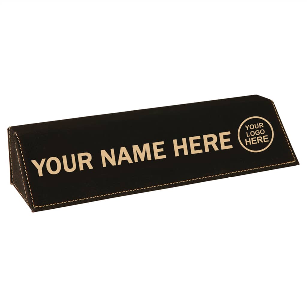 Black and Gold Custom Desk Name Plate