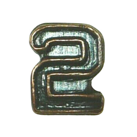 Bronze Numeral 2 Ribbon or Medal Device - 3/16"