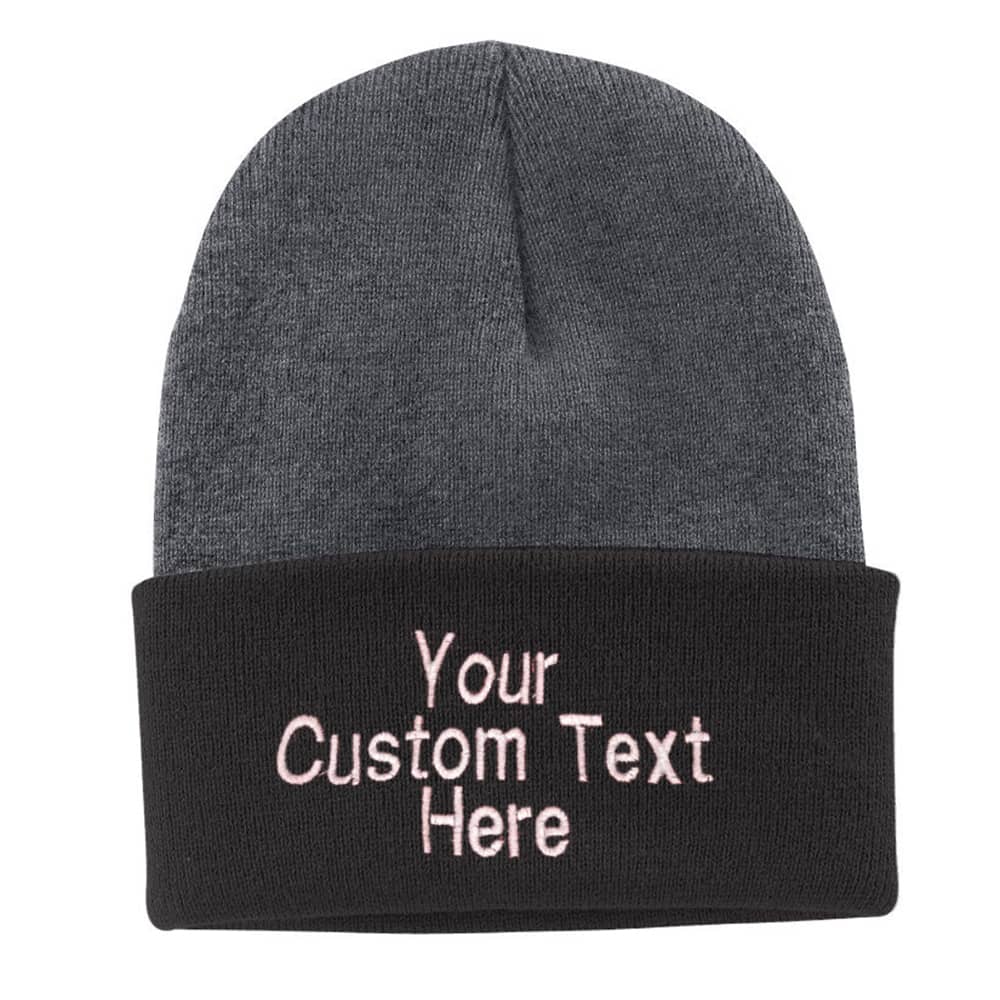 Custom Striped Beanie for Men & Women Designer Acrylic Fleece Skull Cap  Hats 1 Size Black Design Only at  Men's Clothing store