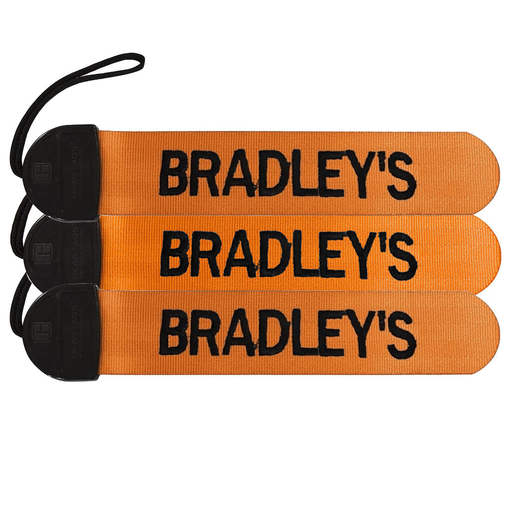 Orange Custom Luggage Tag Personalized Embroidered Gear Tags 3 Pack