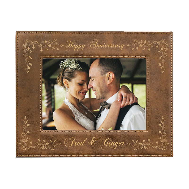 leather anniversary frame