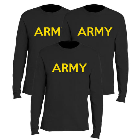 Army PT Shirt Long Sleeve T-Shirts Pack of 3