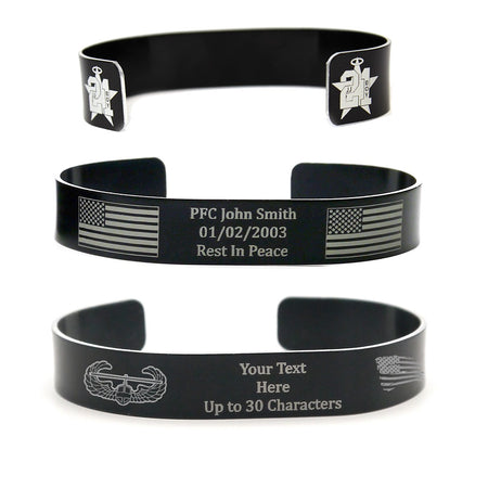 Military Memorial Bracelets Black KIA or POW Bracelet – Bradley's