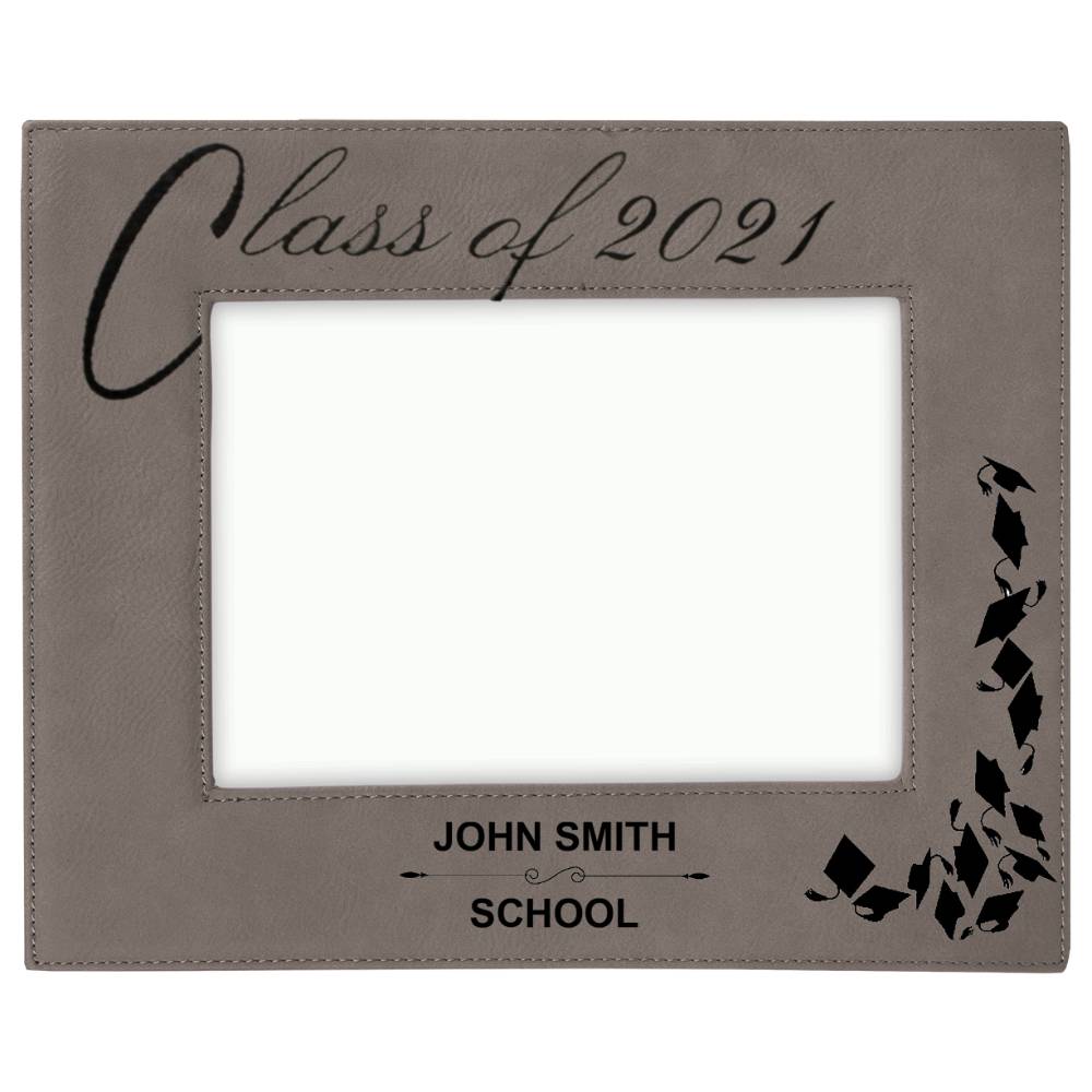 Grey Class of 2021 Graduation Picture Frame With Custom Text