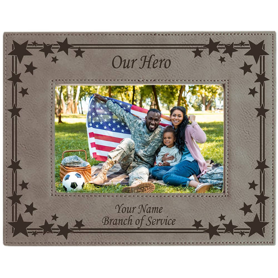 Personalized Picture Frame Grey and Black Text