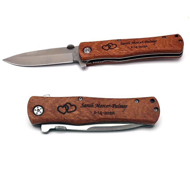 Personalized Wood Handle Knife 4 1/2"