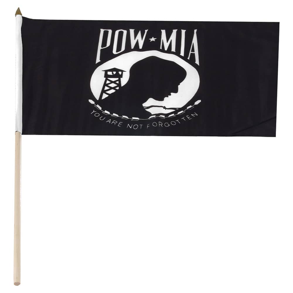 POW Flag 12"x18" on 24" Wooden Stick