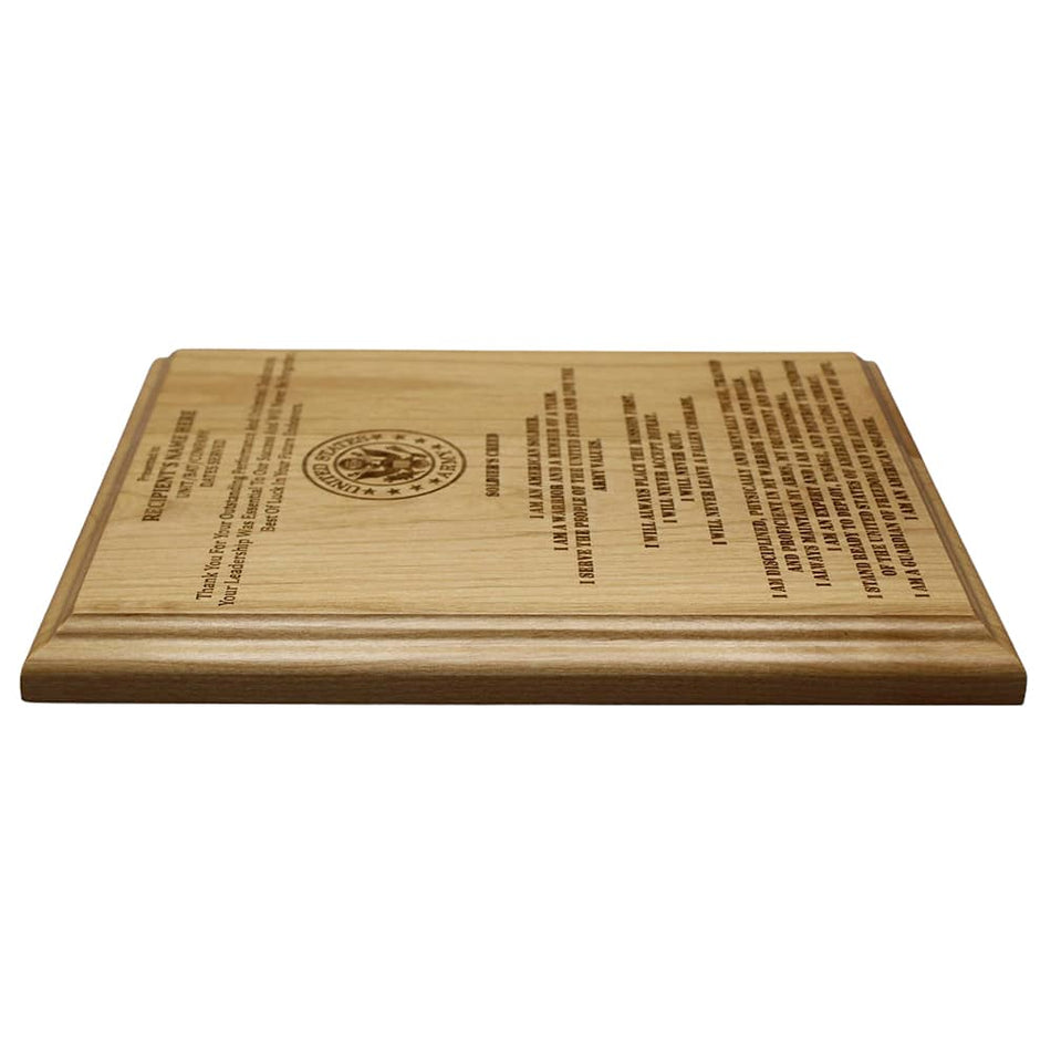 Army Retirement Plaque with Personalized Text